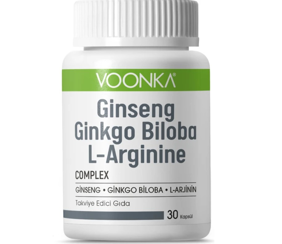 Voonka Ginseng Ginkgo Biloba L-Arginine 30 Kapsül