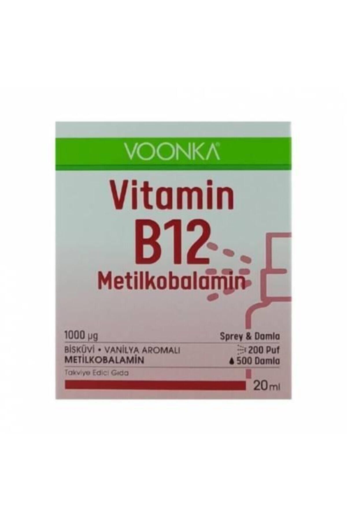 Voonka Vitamin B12 Sprey&damla Metilkobalamin 20 Ml