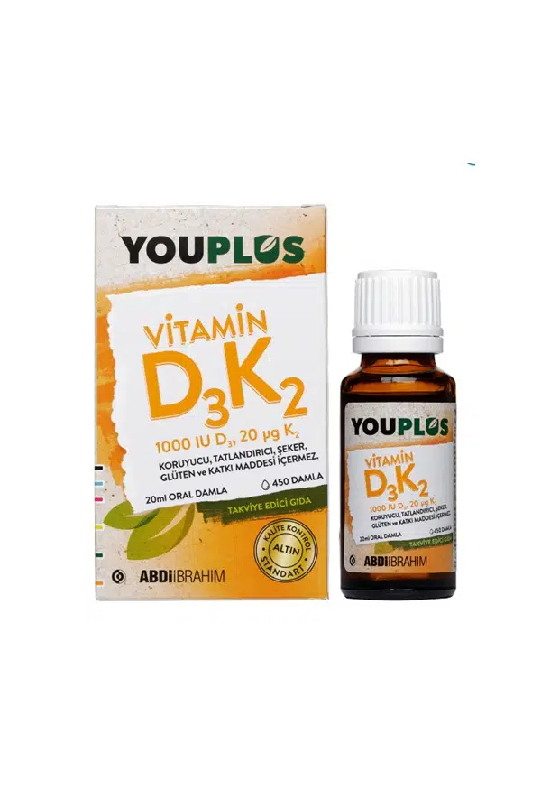 Youplus Vitamin D3K2 1000 IU 20 ML Oral Damla