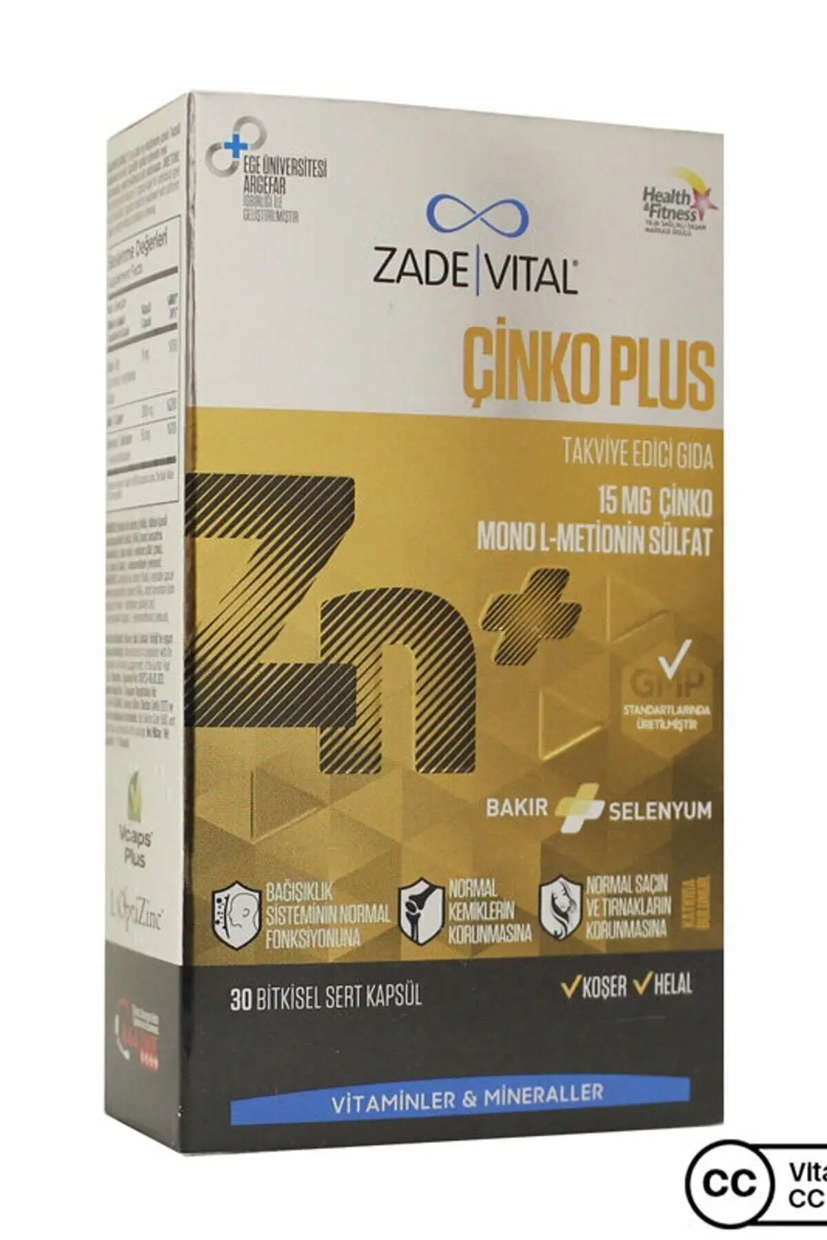 Zade Vital Çinko Plus 15 Mg 30 Kapsül