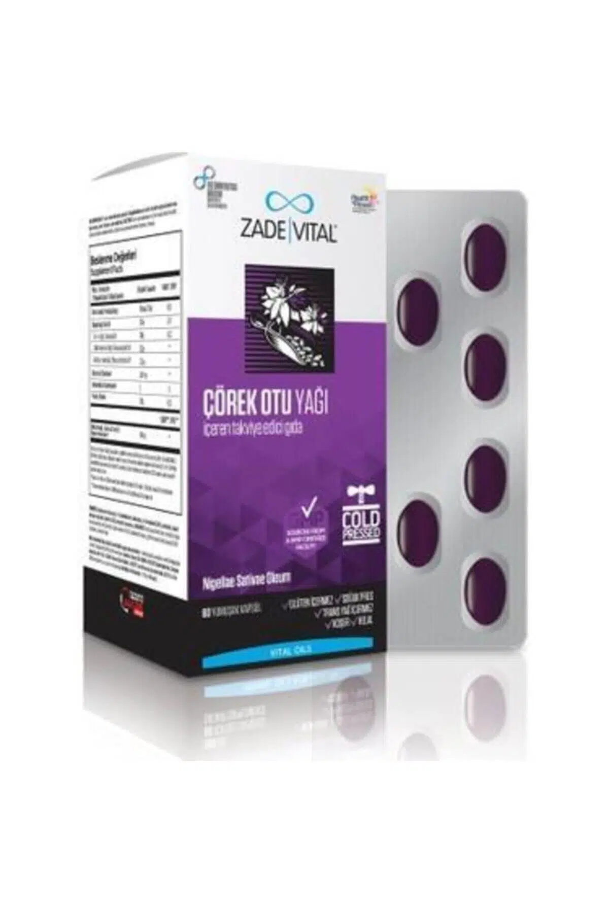 Zade Vital Çörek Otu Yağı 900 mg 60 Blister Kapsül