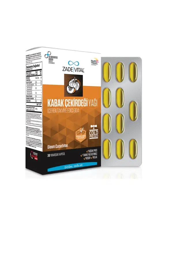 Zade Vital Kabak Çekirdeği Yağı 320 mg 60 Yumuşak Kapsül