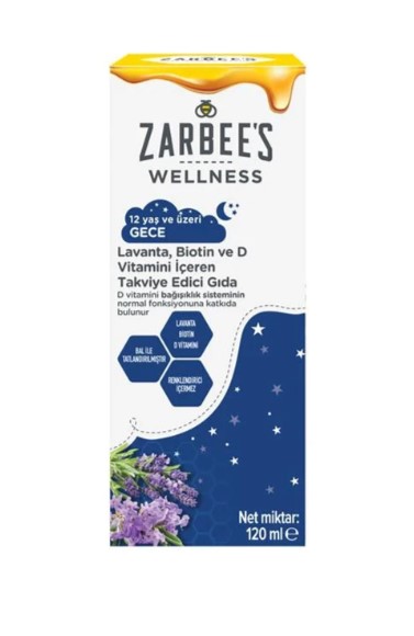 Zarbee’s Wellness Lavanta, Biotin ve D Vitamini Içeren Takviye Edici Gıda 120ml