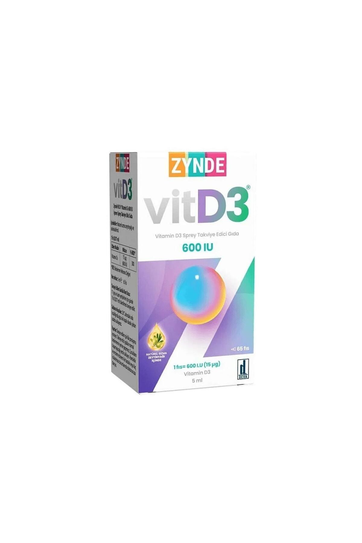 zynde Vitamin D3 600 Iu Sprey 5 ml